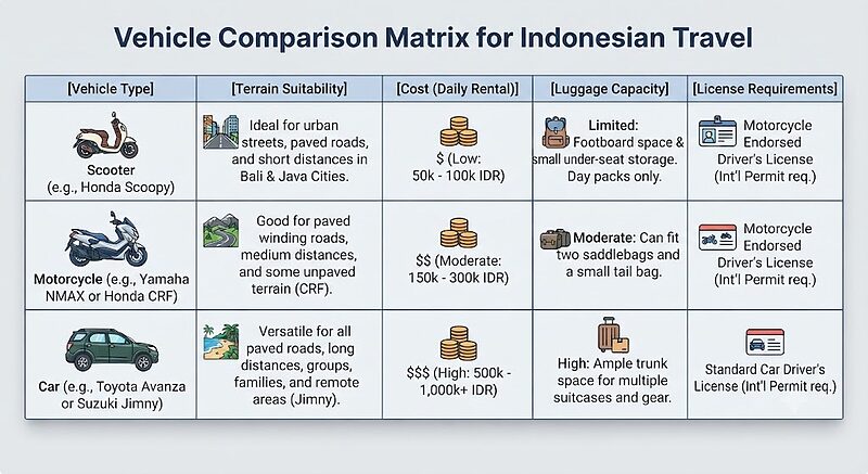 Guide to Choosing Vehicle Rentals and Transportation in Indonesia